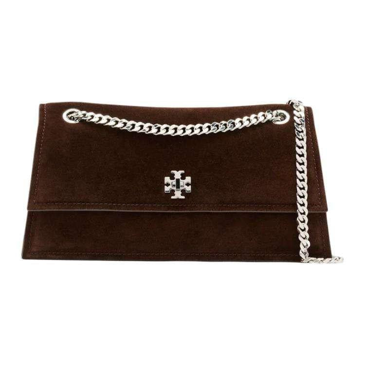 TORY BURCH Kira حقيبة كتف كيرا تورنلوك من جلد الغزال شمواه.