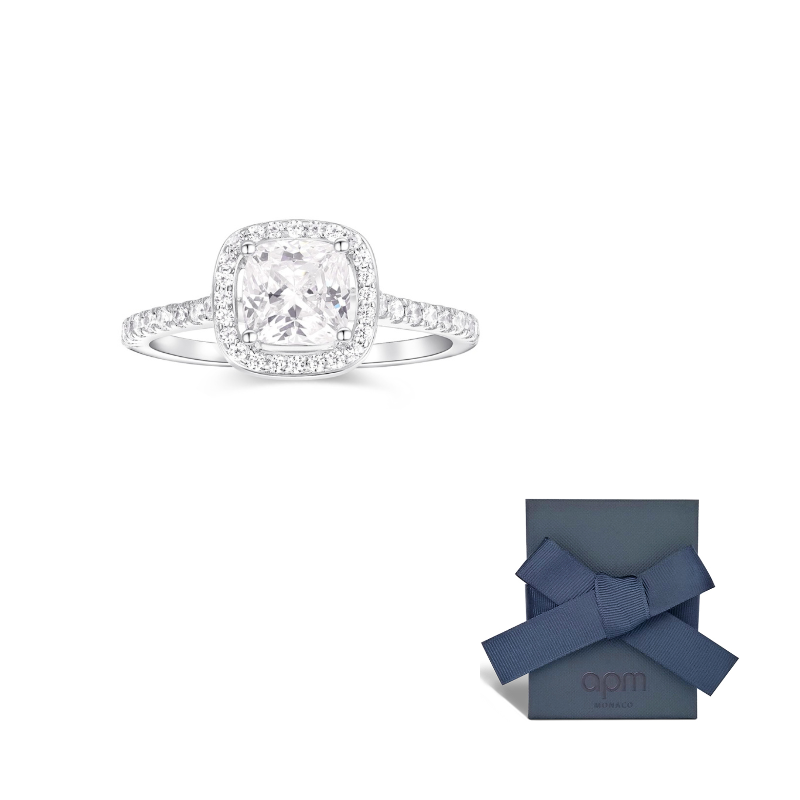 APM Monaco  Zircon Light 925 Silver Ring.