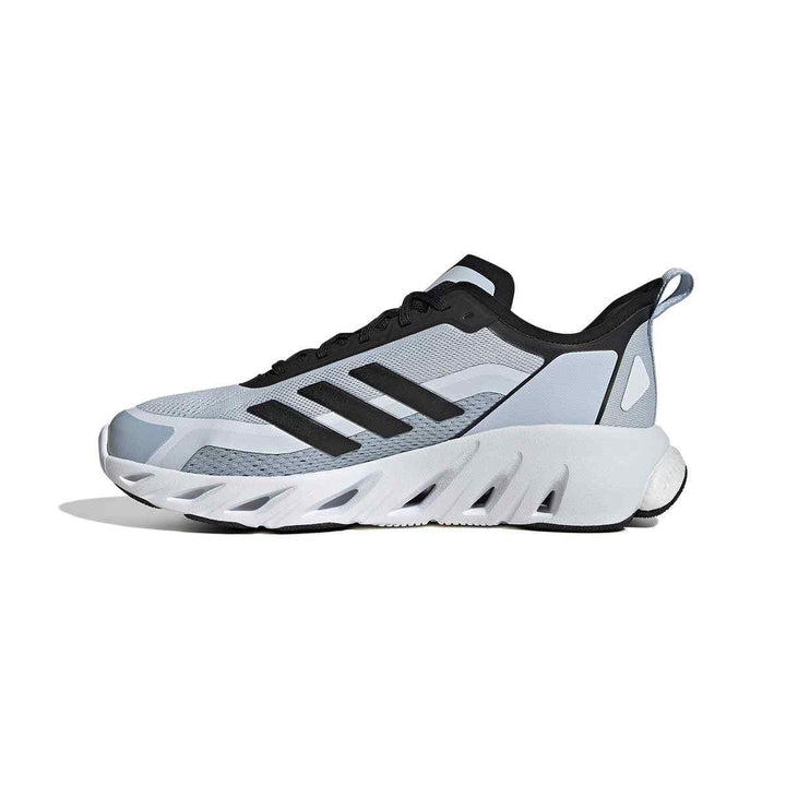 adidas ClimaCool Vento gray and black sports shoe with breathable upper and Boost cushioning.