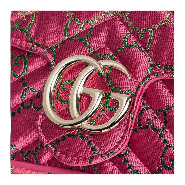 GUCCI GG Marmont canvas shoulder mini pink.