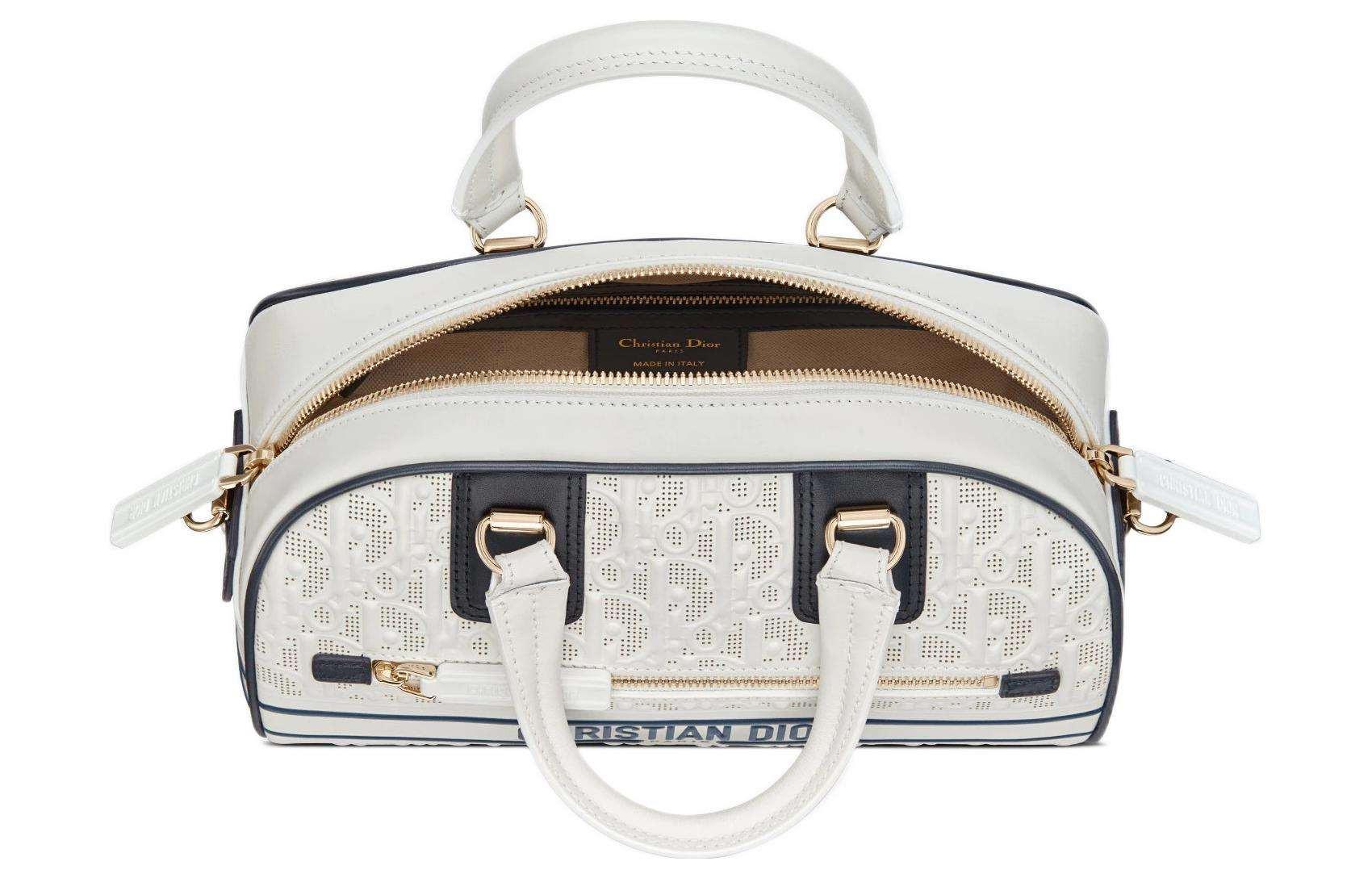 Dior Vibe Classic Bowling Bag | حقيبة ديور فايب بولينج كلاسيك (أبيض وأزرق) 👜✨.