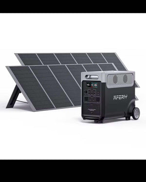 🔋 محطة طاقة شمسية 3840Wh محمولة AFERIY LiFePO4 مع ألواح شمسية 400W (قطعتين).
