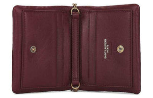 SAINT LAURENT YSL Lambskin Crossbody Shoulder Bag Red.