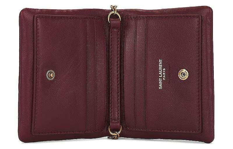 SAINT LAURENT YSL Lambskin Crossbody Shoulder Bag Red.