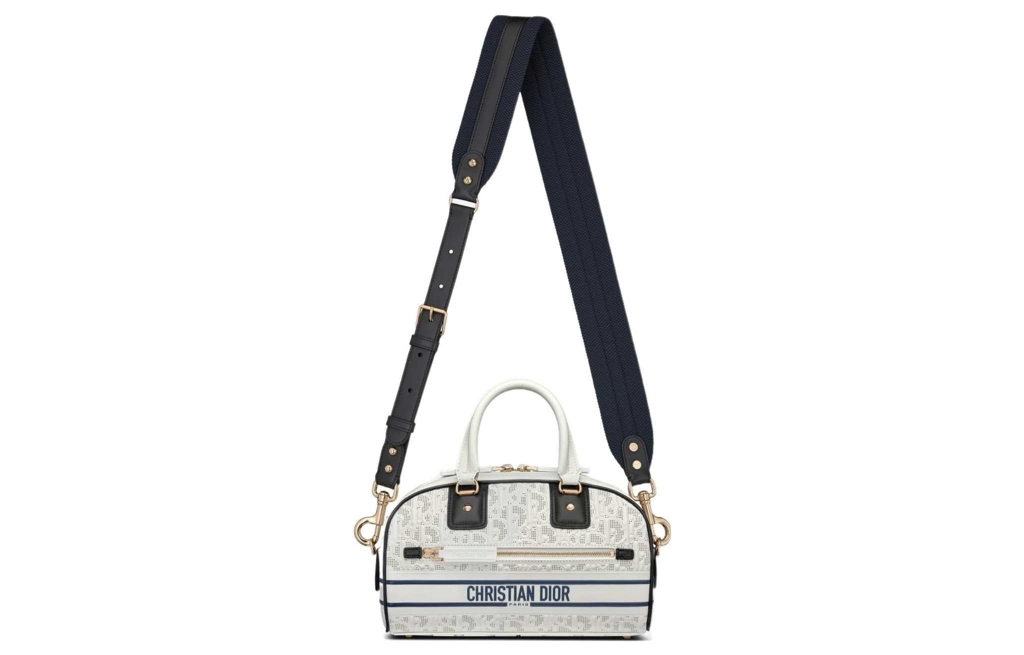 Dior Vibe Classic Bowling Bag | حقيبة ديور فايب بولينج كلاسيك (أبيض وأزرق) 👜✨.