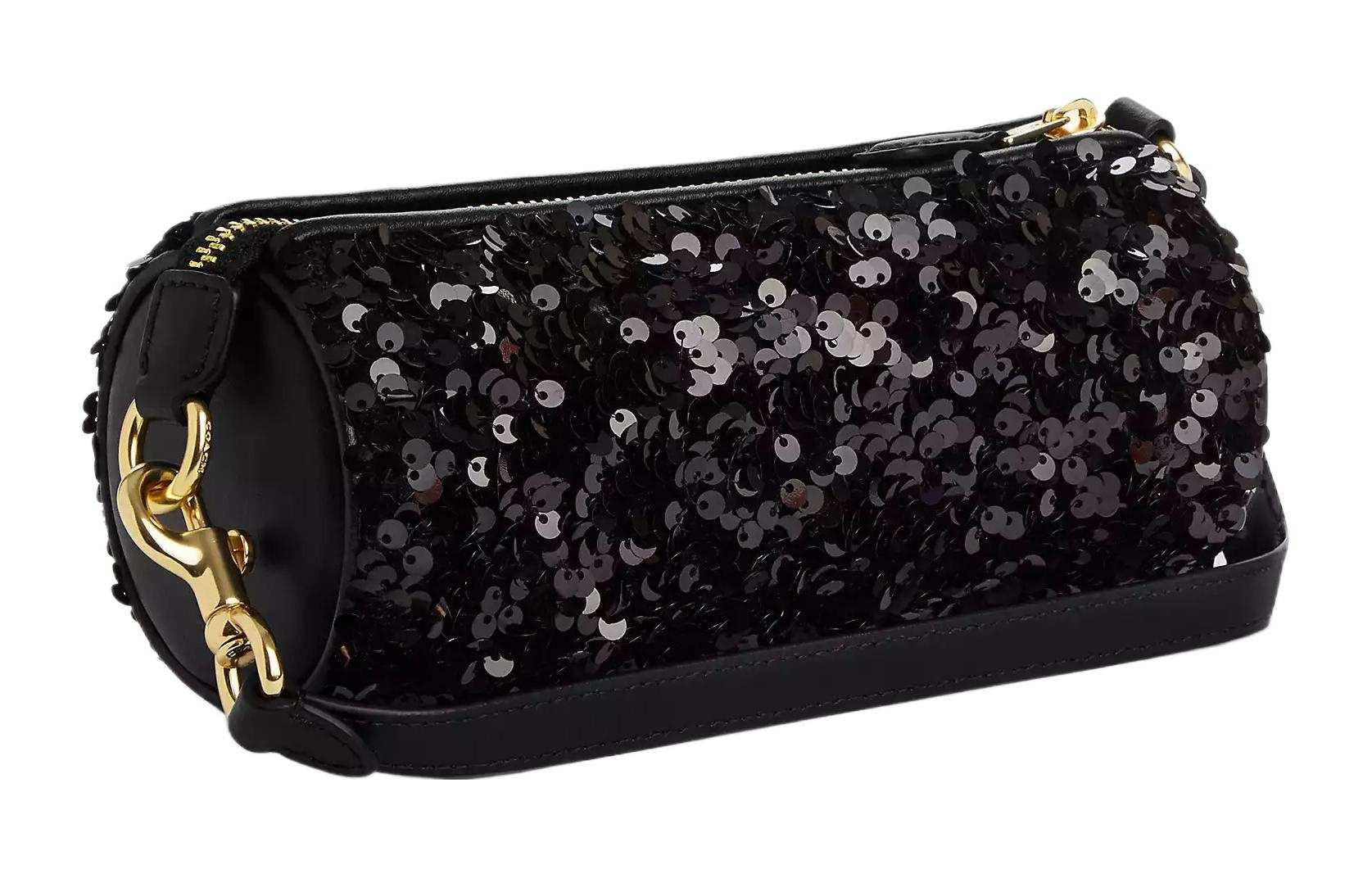 Coach Nolita Barrel Bag Sequin |🖤 حقيبة كوتش نوليتا باريل بالترتر الأسود.