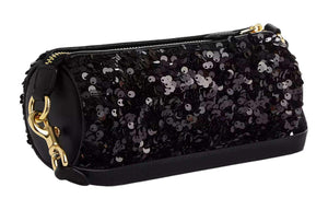 Coach Nolita Barrel Bag Sequin |🖤 حقيبة كوتش نوليتا باريل بالترتر الأسود.