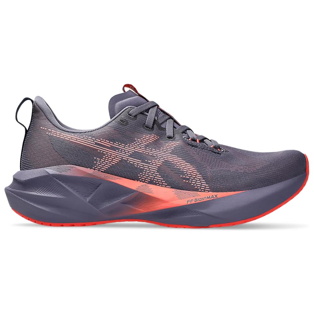 حذاء جري ASICS Novablast بتقنية FF Blast Max رمادي وبرتقالي