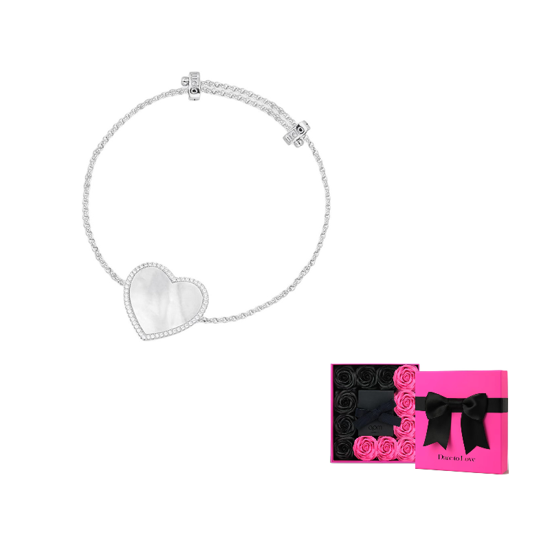 apm monaco pearl love  925 silver bracelet.