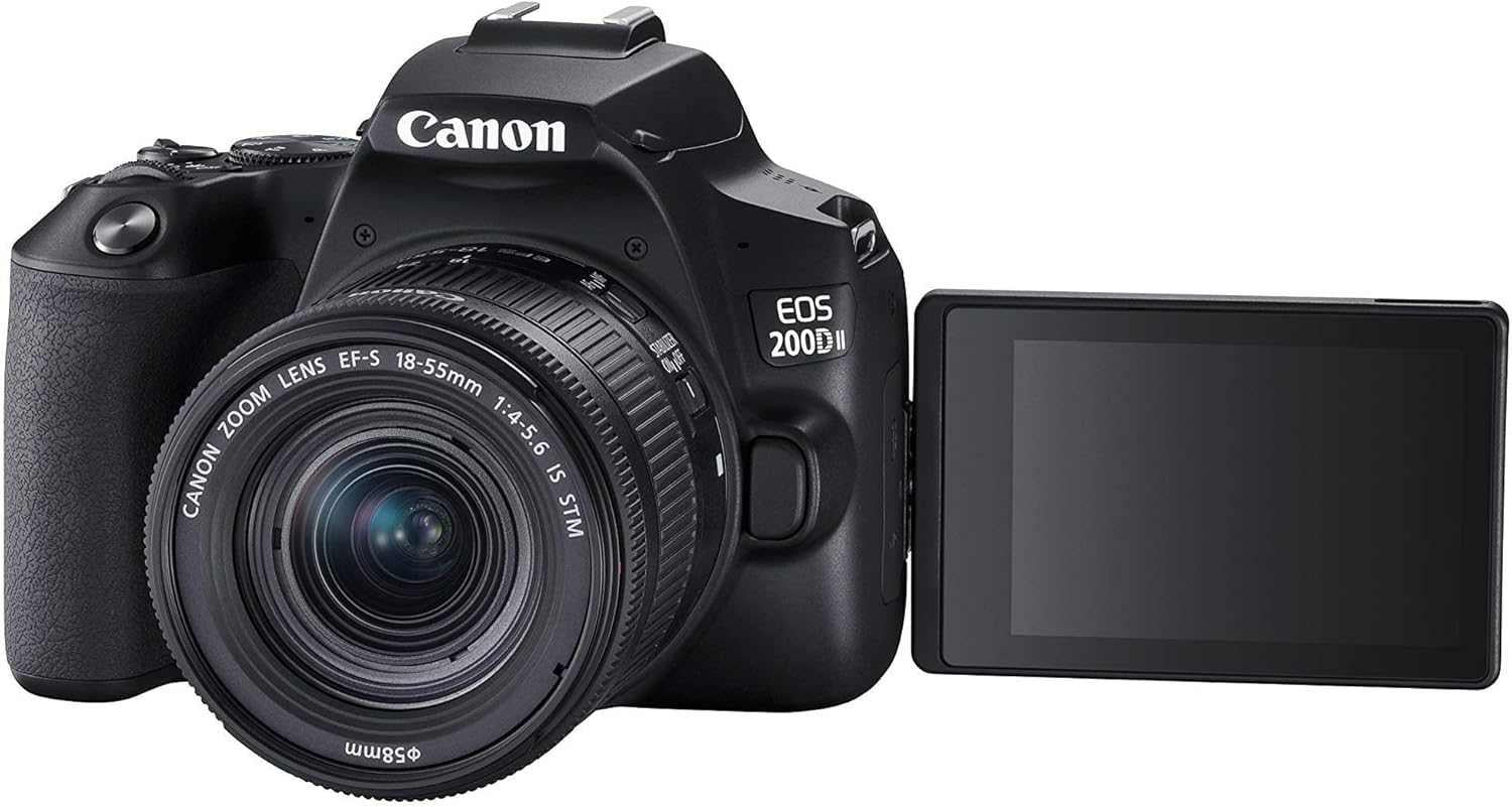 Canon EOS 200D  مجموعة كانون اي او اس ام كيه II [18-55 اس تي ام]، كاميرا دي اس ال ار، واي فاي و تقنية ان اف سي.