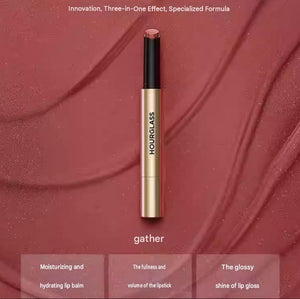 Hourglass light mist gold rabbit lipstick + small gold tube mouth red makeup set
