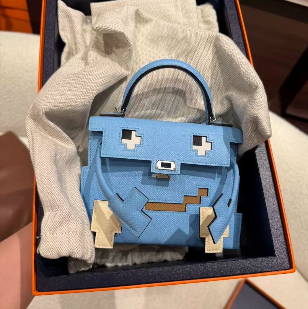 Mosaic Doll Bag Robot Kelly Bag Genuine Leather Cartoon Smiley Face Bag 2026 New Style Handbag Crossbody Bag for Women