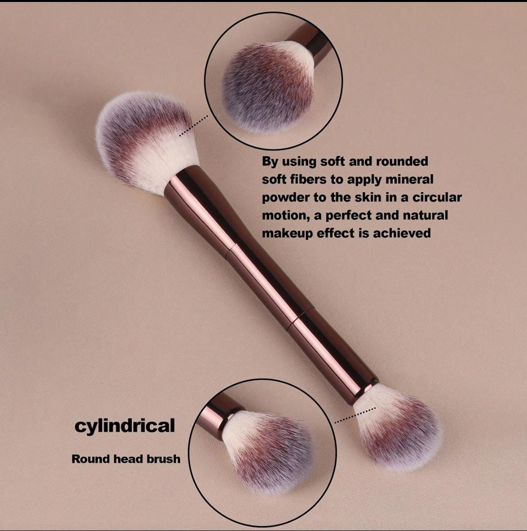 Yishi 3 coffee brown series multi-use double-headed makeup brush