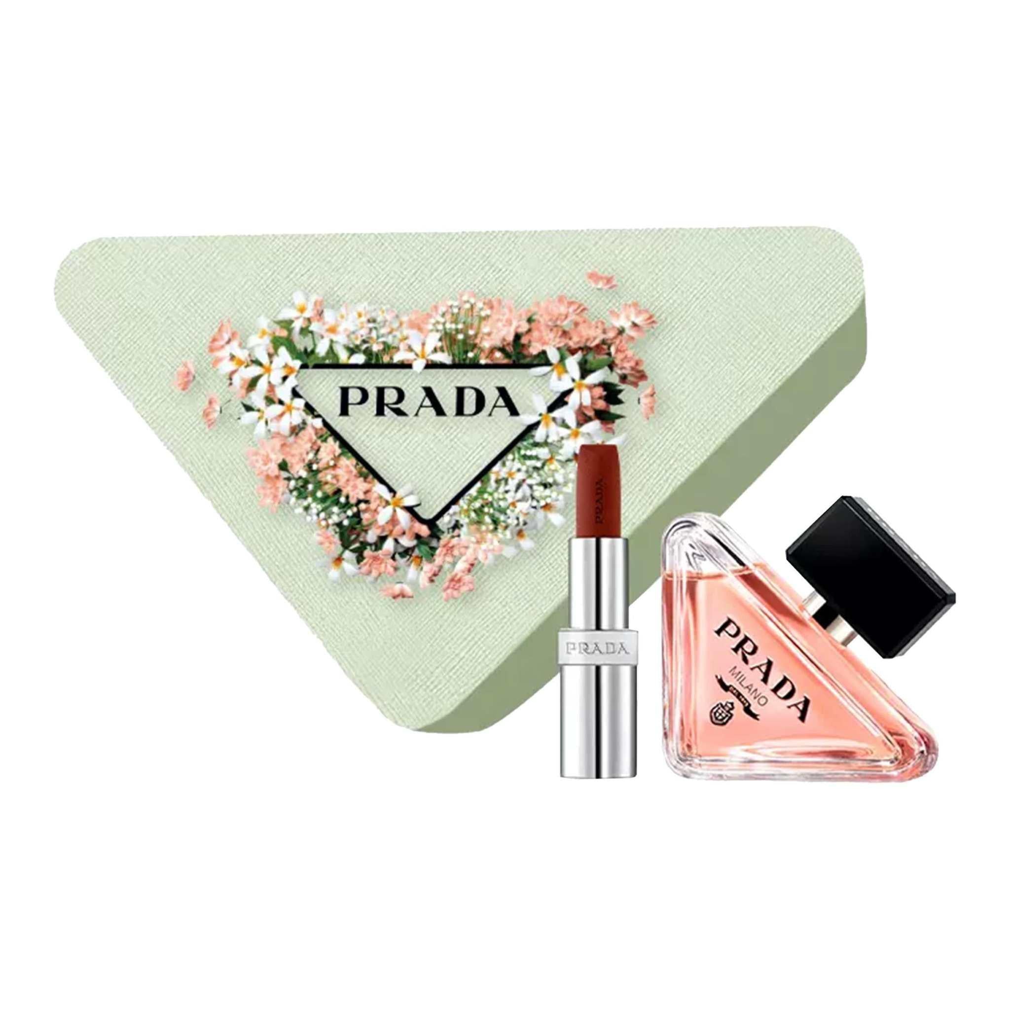 PRADA Heart Flower Lip Perfume Set EDP Bitter Orange Amber 50ml+3.8g.