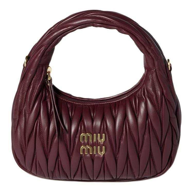 MIU MIU Wander  ميو ميو حقيبة هوبو واندر بتصميم مبطن جلد نابا.