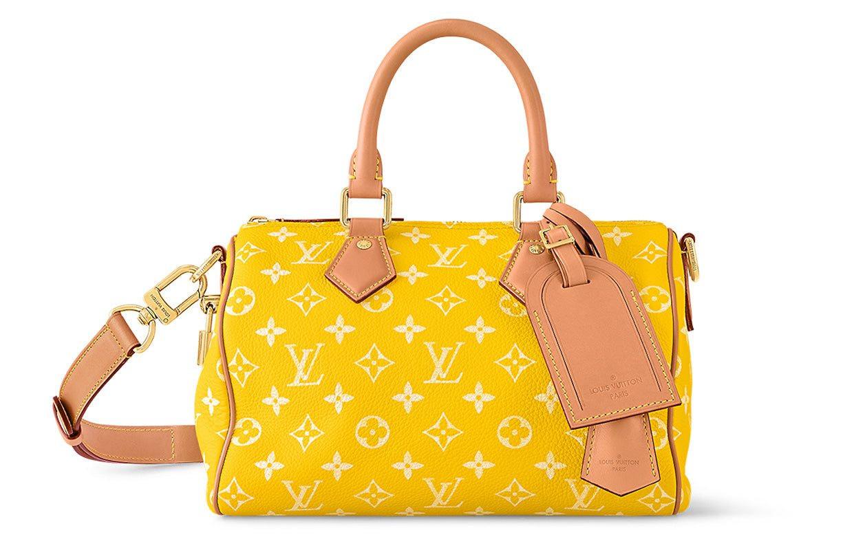 حقيبة Speedy P9 Bandoulière 25 جلد طبيعي باللون الأصفر.