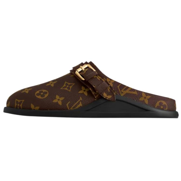 حذاء Louis Vuitton Mule بنقشة Monogram باللون البني.