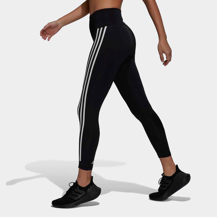 adidas women's classic striped sports leggings for spring-autumn fitness activities.