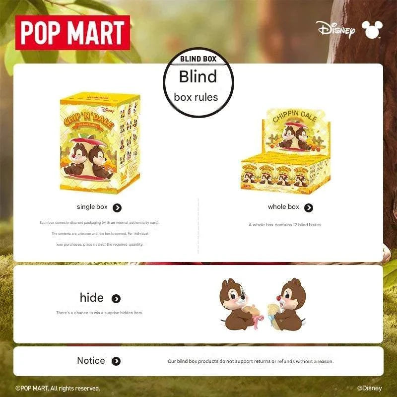 مجسمات Disney Chip 'n' Dale من POP MART بنظام Blind Box.