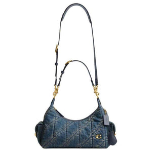 Coach Juliet Shoulder Bag 30 | حقيبة كوتش جولييت الدينيم بتطريز ألماسي 💎.