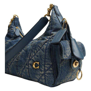 Coach Juliet Shoulder Bag 30 | حقيبة كوتش جولييت الدينيم بتطريز ألماسي 💎.