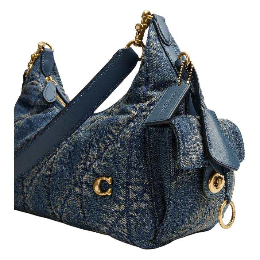 Coach Juliet Shoulder Bag 30 | حقيبة كوتش جولييت الدينيم بتطريز ألماسي 💎.