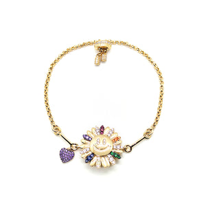 apm monaco rainbow daisy light luxury 925 silver bracelet for women
