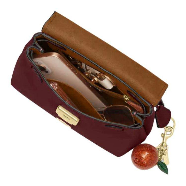 COACH Emory 25 Metal Hardware Crossbody Smooth Leather Tote Bag Medium Women's Maroon