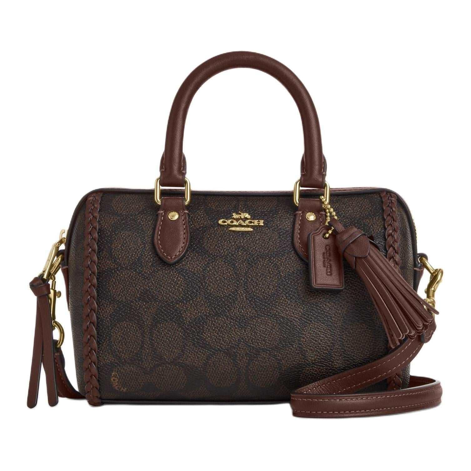 COACH Rowan 18  Tote Mini Maple Brown.