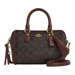 COACH Rowan 18  Tote Mini Maple Brown.