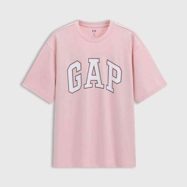 Gap Men's & Women's 2025 Summer Offset Logo Cotton T-Shirt in Pink.