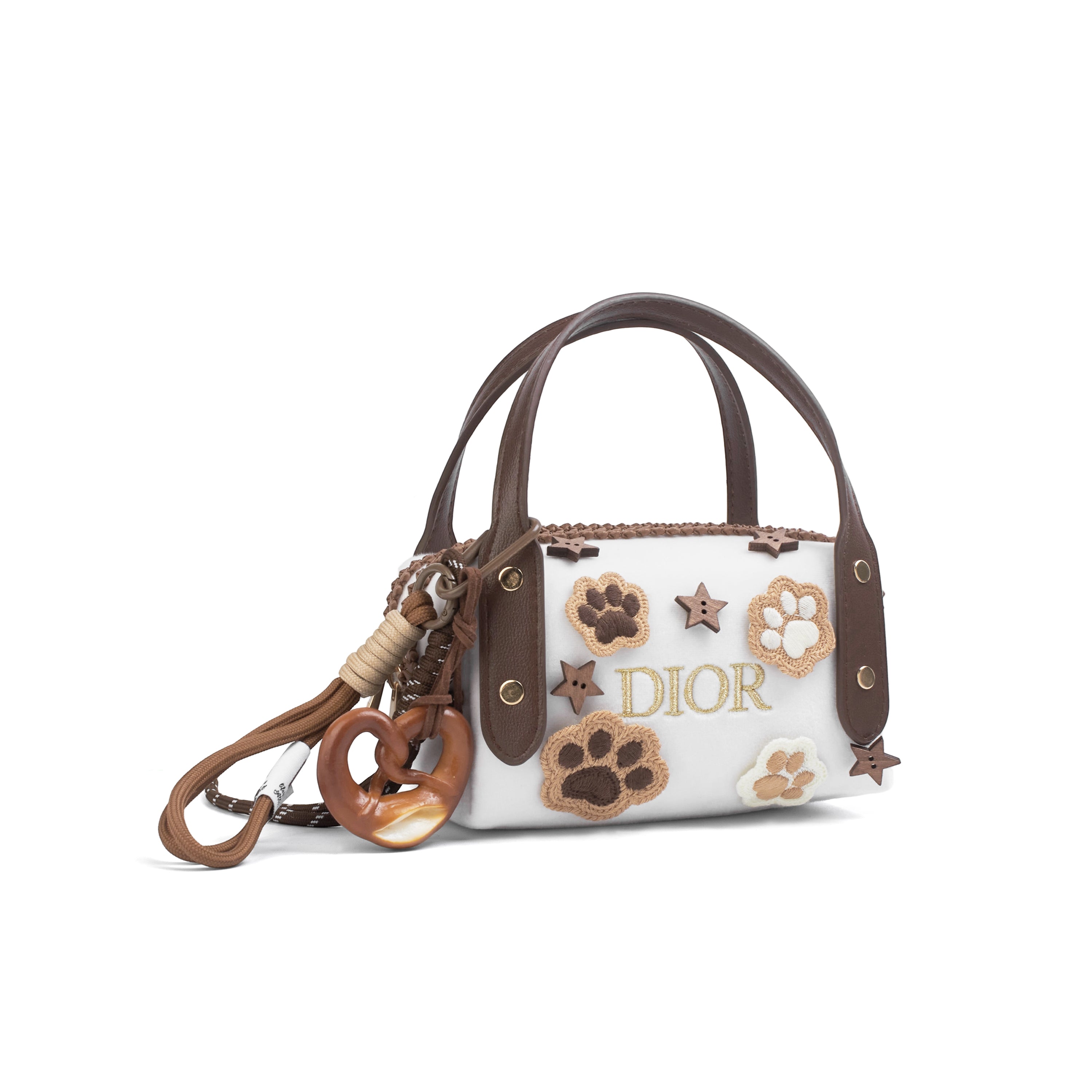 DIOR [Custom Makeup Bag] Little Flower Cute Claw Star Craftsmanship Simple High-End Vintage Gentle Sweet Cool Style Regular Velvet