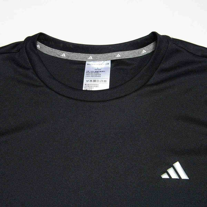 adidas summer men's comfortable black crewneck T-shirt with logo.