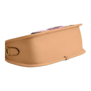 COACH x Brain Dead Collaboration Waverly 24 Brass Metal Hardware Fabric Cowhide Leather Crossbody Shoulder Bag Small Women's Khaki