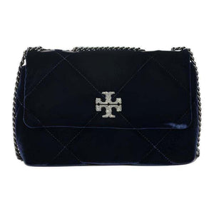 TORY BURCH Kira حقيبة كتف كيرا دايموند كوالت فيلفيت بافيه صغيرة.