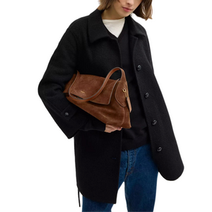 COACH Chelsea 36 Brand Logo Push-Lock Closure Cowhide Layered Leather Single Shoulder Bag Large Women's Warm Brown