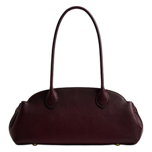 COACH Empire Carryall 34 Foil Logo Bowling Bag Crossbody Handbag Cowhide Leather Single Shoulder Large Women's Merlot Wine Red