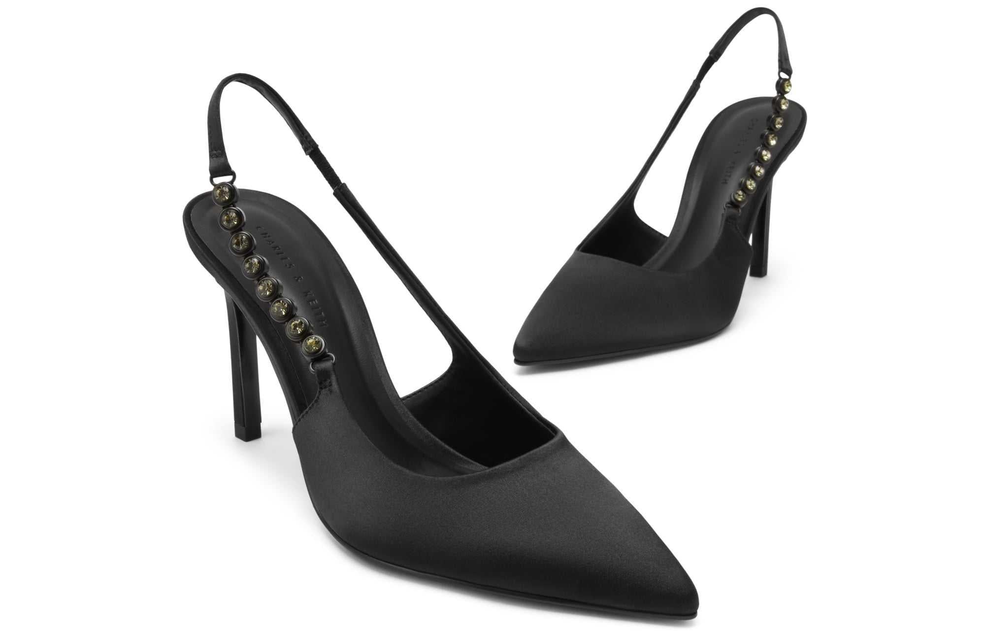 Charles & Keith Heels 9.1 cm |كعب من شارليز آند كيث مرصع بالكريستال ✨.