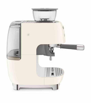 ماكينة اسبريسو SMEG Espresso Machine بمطحنة مدمجة وتصميم كلاسيكي.