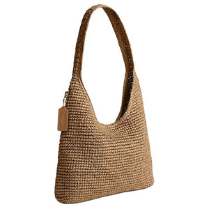 COACH Brooklyn 28 Magnetic Buckle Closure Logo Paper Single Shoulder Bag Small Women's Light Brown