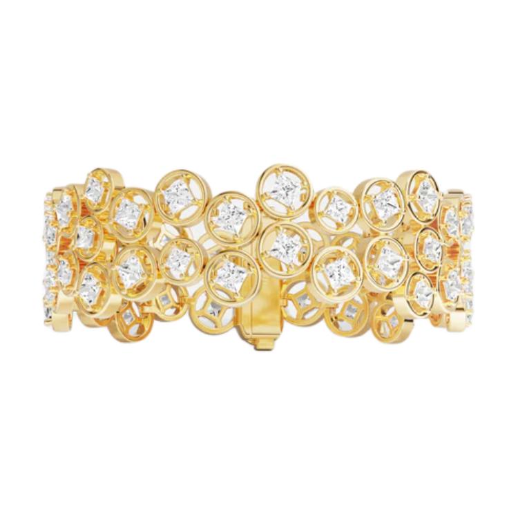 apm monaco irregular bubble alloy bracelet, unisex couple style, gold