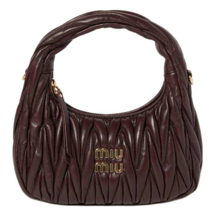 MIU MIU   ميو ميو حقيبة هوبو واندر بتصميم مبطن جلد نابا.