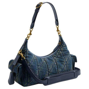 Coach Juliet Shoulder Bag 30 | حقيبة كوتش جولييت الدينيم بتطريز ألماسي 💎.