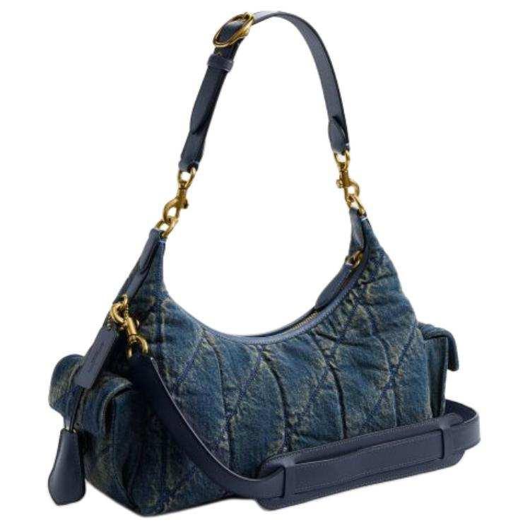 Coach Juliet Shoulder Bag 30 | حقيبة كوتش جولييت الدينيم بتطريز ألماسي 💎.