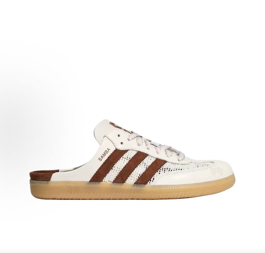 حذاء أصلي 100% Adidas Samba Mule باللون الأبيض والبني