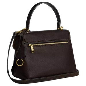COACH Emory 21 Floral Decals Gold Hardware Smooth Leather Handbag Small Women's Maple Color