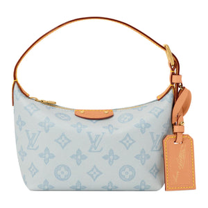 LOUIS VUITTON Pochette Hills Monogram Full Print Adjustable Shoulder Strap Coated Canvas Lunch Box Handbag Single Shoulder Bag Women's Blue Brown Patch