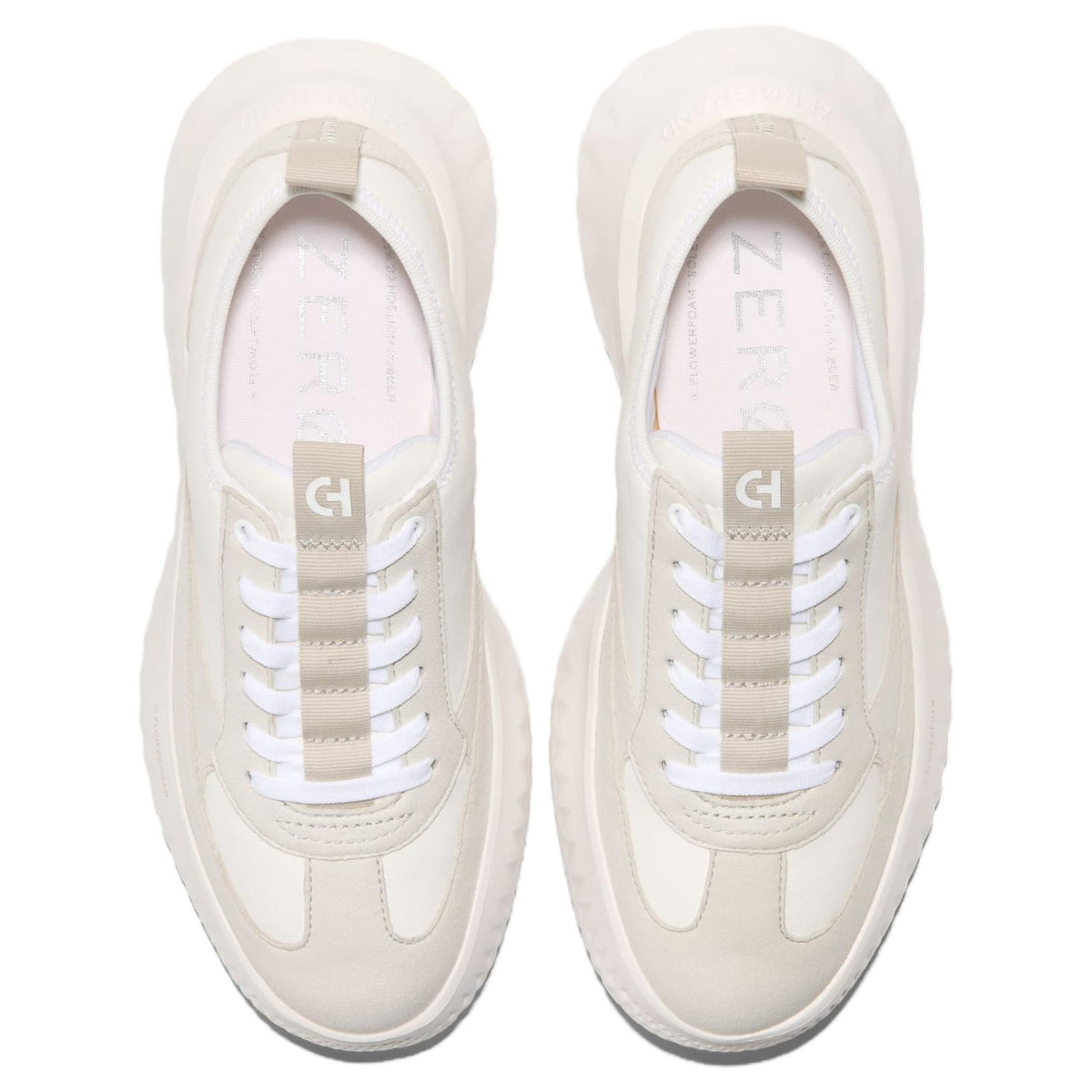 COLE HAAN ZEROGRAND Series Round Toe Versatile Thick Sole Low-Top Casual Shoes for Women, White