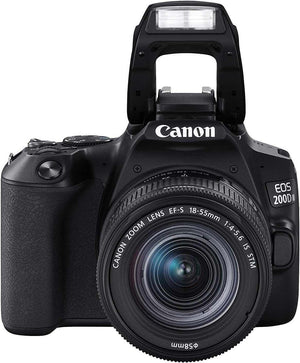 Canon EOS 200D  مجموعة كانون اي او اس ام كيه II [18-55 اس تي ام]، كاميرا دي اس ال ار، واي فاي و تقنية ان اف سي.