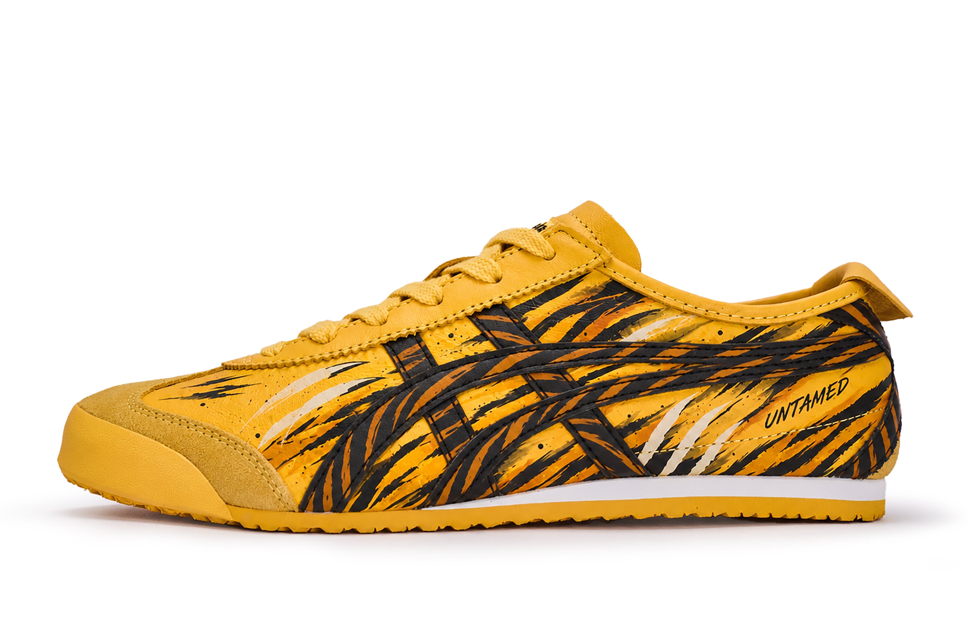 [Custom Sneakers] Onitsuka Tiger Mexico 66 Series 811 Manufactured Fierce Pattern Tiger Heartfelt Choice American Classic Trendy Street Functional Wild Energy Simple Versatile Lifestyle Casual Shoes Unisex Yellow-Black